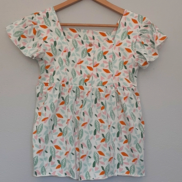 Zara Other - Zara Kids Frilly Leaf Pattern Blouse